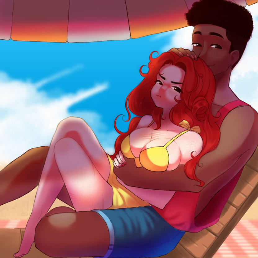 Lovebirds at the beach.